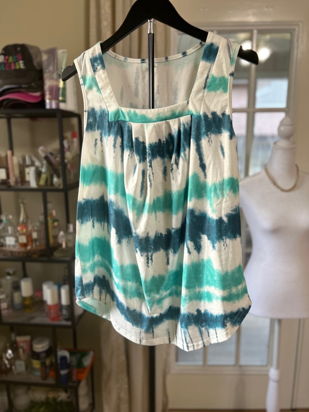 Torrid Sleeveless Tie-Dye Tank Top - Teal & Navy, NTW cool, lightweight. Size xl
